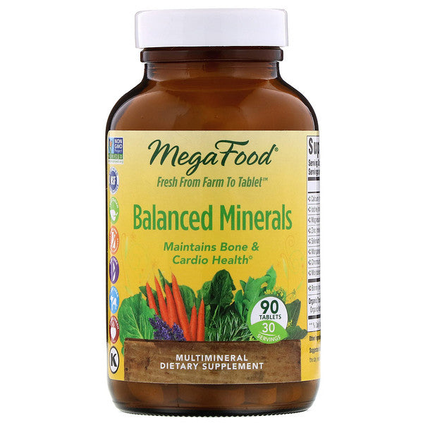 MegaFood, Balanced Minerals, 90 Tablets