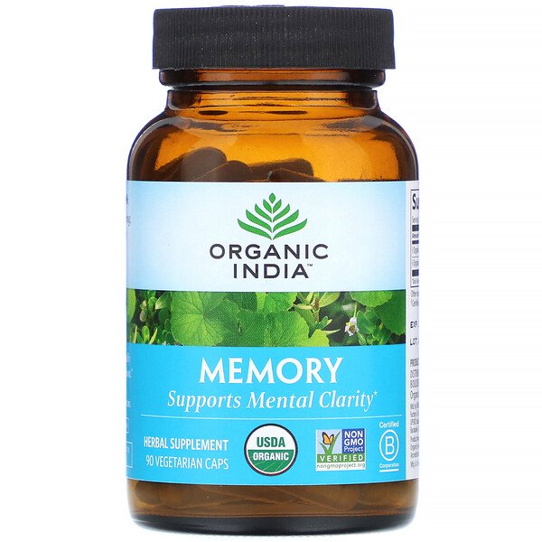 Organic India, Memory, 90 Vegetarian Caps