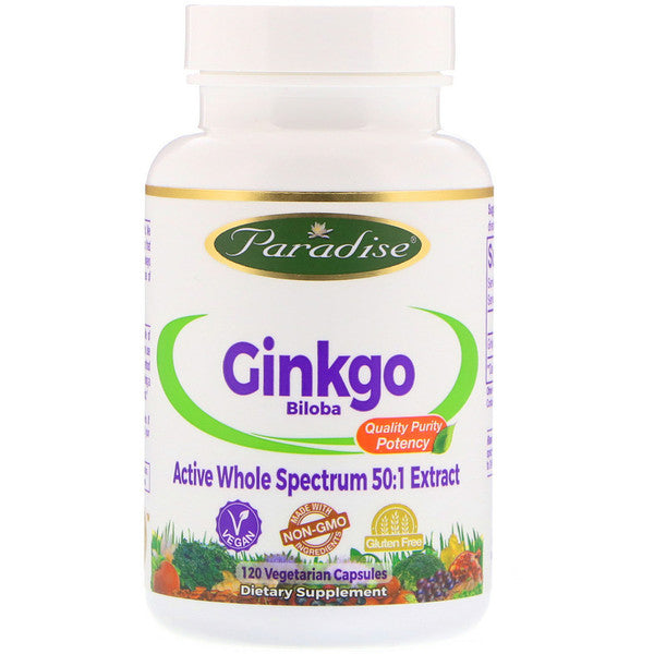 Paradise Herbs, Ginkgo Biloba, 120 Vegetarian Capsules