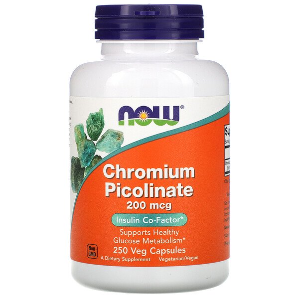 Now Foods, Chromium Picolinate, 200 mcg, 250 Veg Capsules