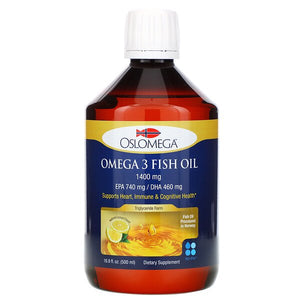 Oslomega, Norwegian Omega-3 Fish Oil, Natural Lemon Flavor, 16.9 fl oz (500 ml)