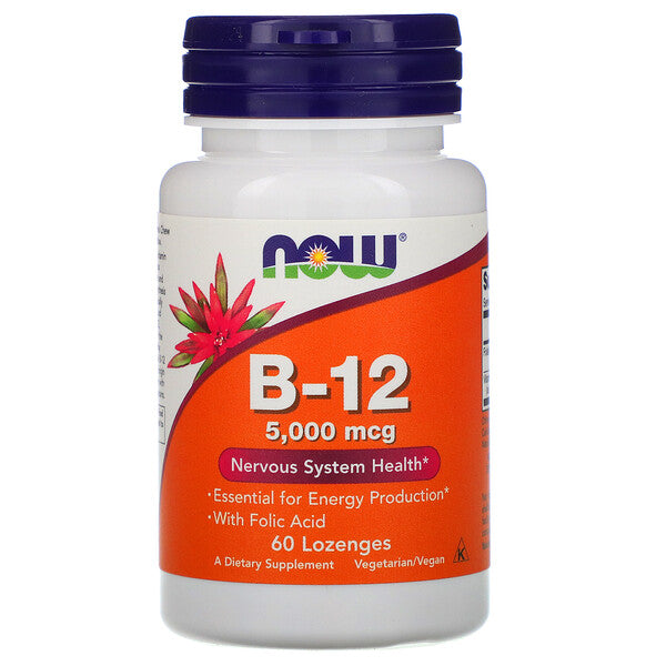 Now Foods, B-12, 5,000 mcg, 60 Lozenges