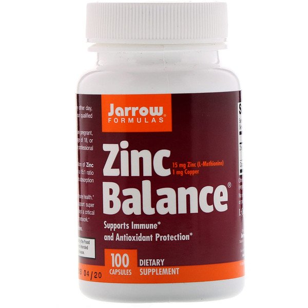 Jarrow Formulas, Zinc Balance, 100 Capsules