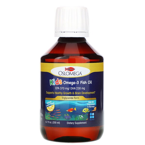 Oslomega, Norwegian Kids Omega-3 Fish Oil, Natural Lemon Flavor, 6.7 fl oz (200 ml)