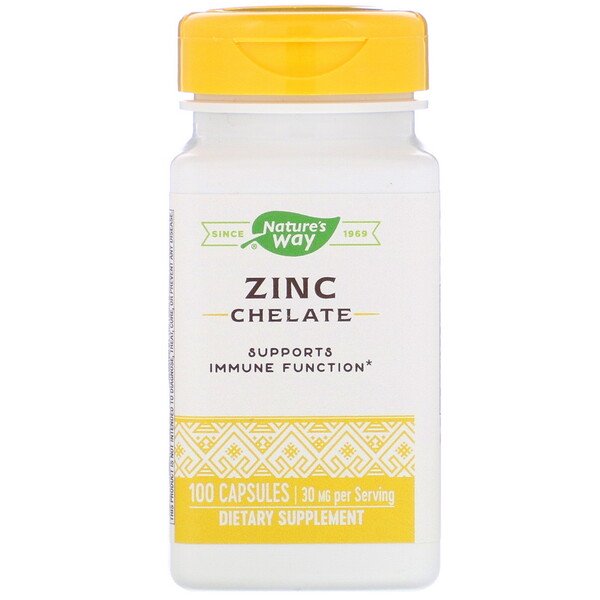 Nature's Way, Zinc Chelate, 30 mg, 100 Capsules