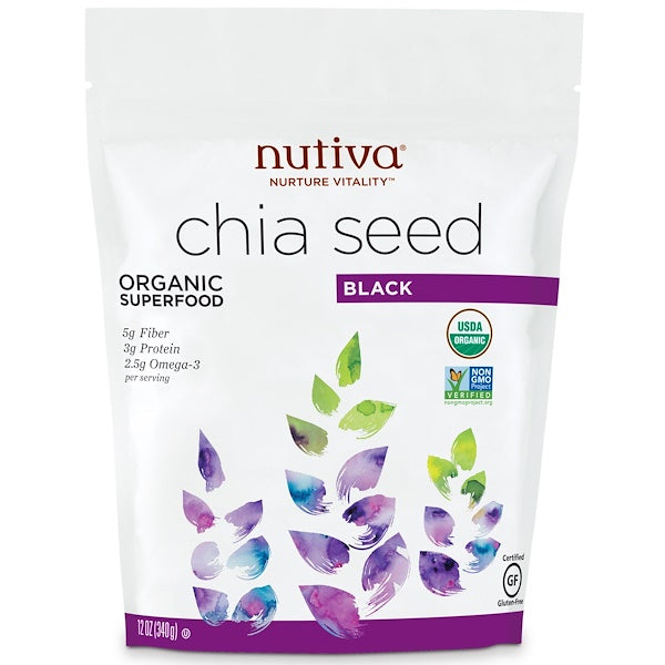 Nutiva, Organic Chia Seed, Black, 12 oz (340 g)