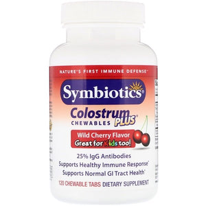 Symbiotics, Colostrum Plus, Wild Cherry Flavor, 120 Chewable Tabs