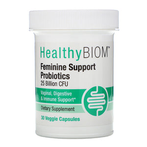 HealthyBiom, Feminine Support Probiotics, 25 Billion CFUs, 30 Veggie Capsules