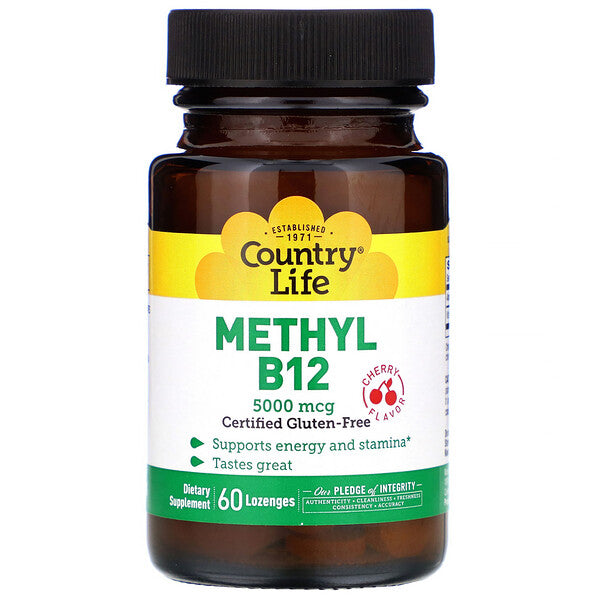 Country Life, Methyl B12, Cherry, 5,000 mcg, 60 Lozenges