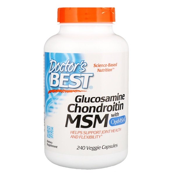 Doctor's Best, Glucosamine Chondroitin MSM with OptiMSM, 240 Veggie Caps