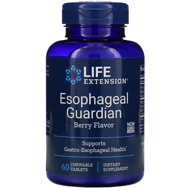 Life Extension, Esophageal Guardian, Berry Flavor, 60 Chewable Tablets