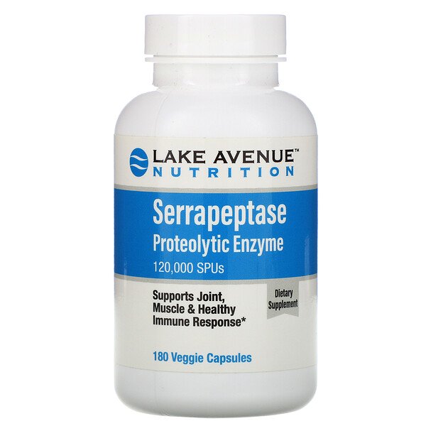 Lake Avenue Nutrition, Serrapeptase, Proteolytic Enzyme, 120,000 SPUs, 180 Veggie Capsules