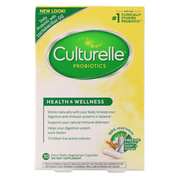 Culturelle, Health & Wellness Probiotic, 30 Vegetarian Capsules