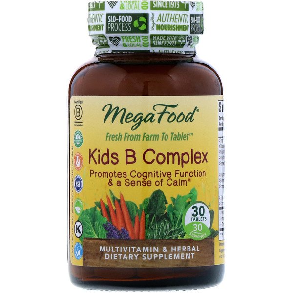 MegaFood, Kids B Complex, 30 Tablets