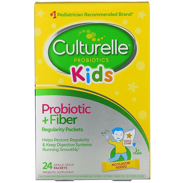 Culturelle, Kids,  Probiotic + Fiber, Regularity, 1+ Years, 24 Single Serve Packets