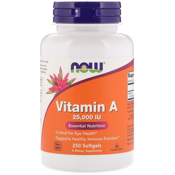 Now Foods, Vitamin A, 25,000 IU, 250 Softgels