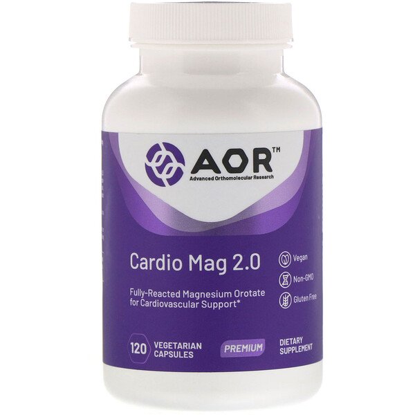 Advanced Orthomolecular Research AOR, Cardio Mag 2.0, 120 Vegetarian Capsules