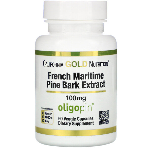 California Gold Nutrition, French Maritime Pine Bark Extract, Oligopin, Antioxidant Polyphenol, 100 mg, 60 Veggie Caps