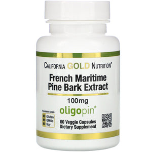 California Gold Nutrition, French Maritime Pine Bark Extract, Oligopin, Antioxidant Polyphenol, 100 mg, 60 Veggie Caps