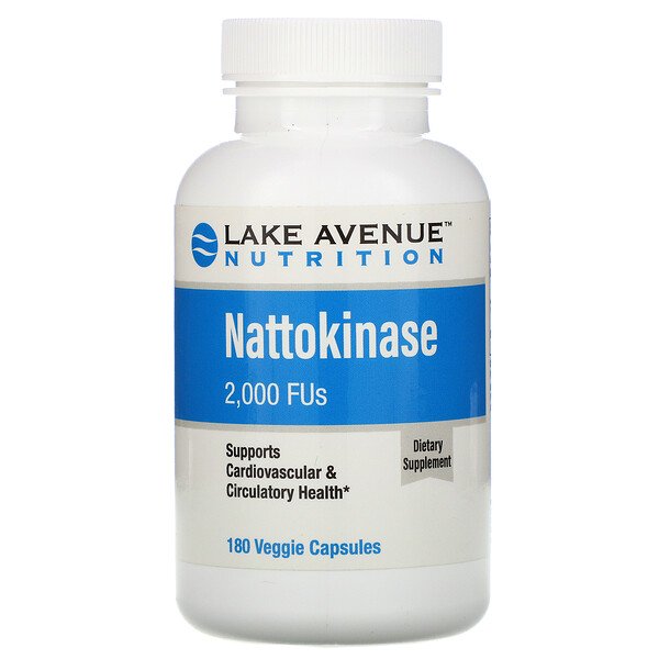 Lake Avenue Nutrition, Nattokinase, Proteolytic Enzyme, 2,000 FUs, 180 Veggie Capsules