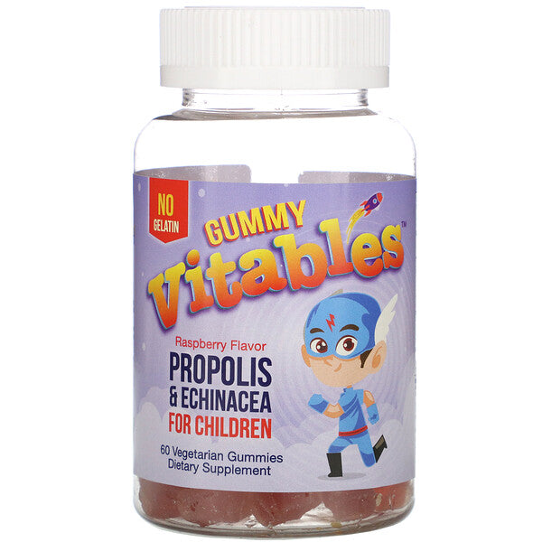 Vitables, Gummy Propolis & Echinacea for Children, No Gelatin, Raspberry Flavor, 60 Vegetarian Gummies