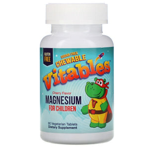 Vitables, Magnesium Chewables for Children, Sugar Free, Cherry, 90 Vegetarian Tablets