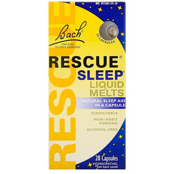 Bach, Original Flower Remedies, Rescue Sleep Liquid Melts, 28 Capsules