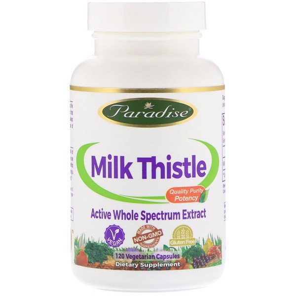 Paradise Herbs, Milk Thistle, 120 Vegetarian Capsules