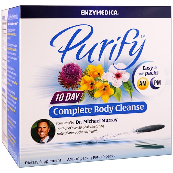 Enzymedica, Purify, 10 Day Complete Body Cleanse, AM 10 Packs / PM - 10 Packs