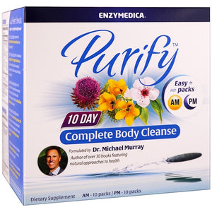 Enzymedica, Purify, 10 Day Complete Body Cleanse, AM 10 Packs / PM - 10 Packs