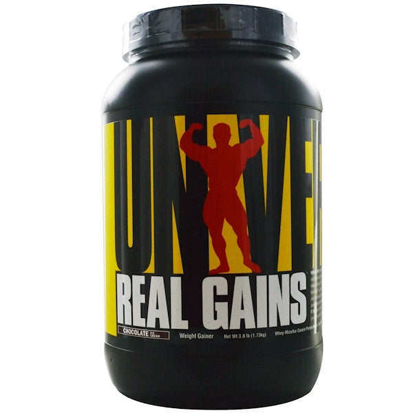 Universal Nutrition, Real Gains, Weight Gainer, Chocolate Ice Cream, 3.8 lb (1.73 kg)