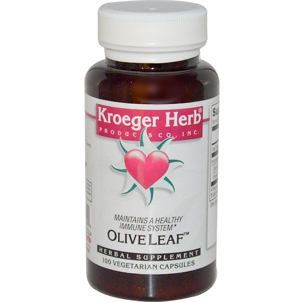 Kroeger Herb Co, Olive Leaf, 100 Vegetarian Capsules