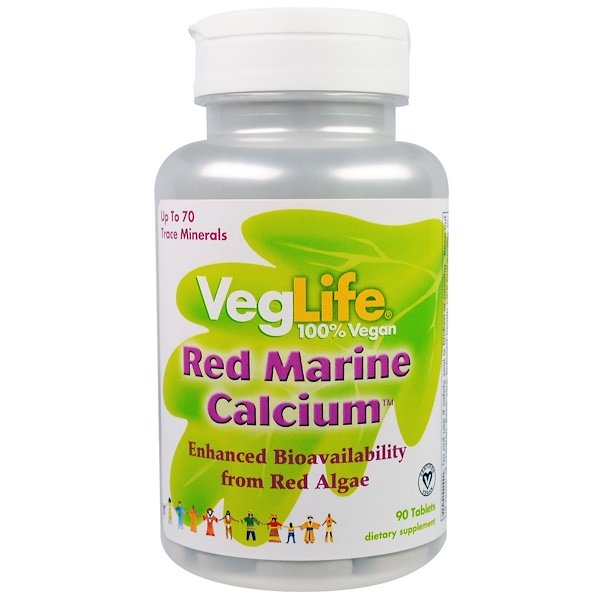 VegLife, Red Marine Calcium, 90 Tablets