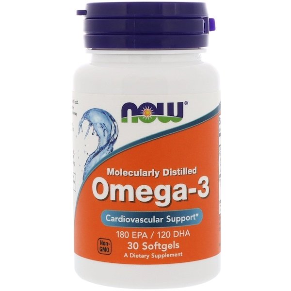Now Foods, Omega-3, Molecularly Distilled, 30 Softgels