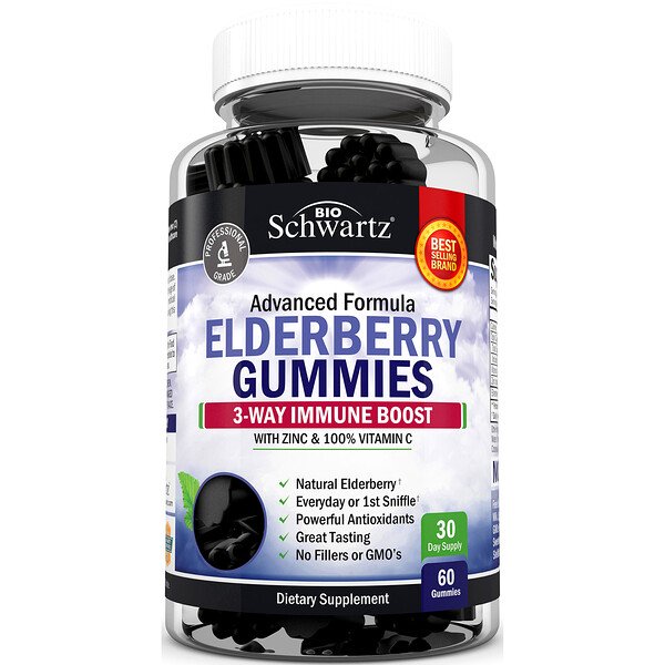 BioSchwartz, Advanced Formula Elderberry Gummies, 60 Gummies