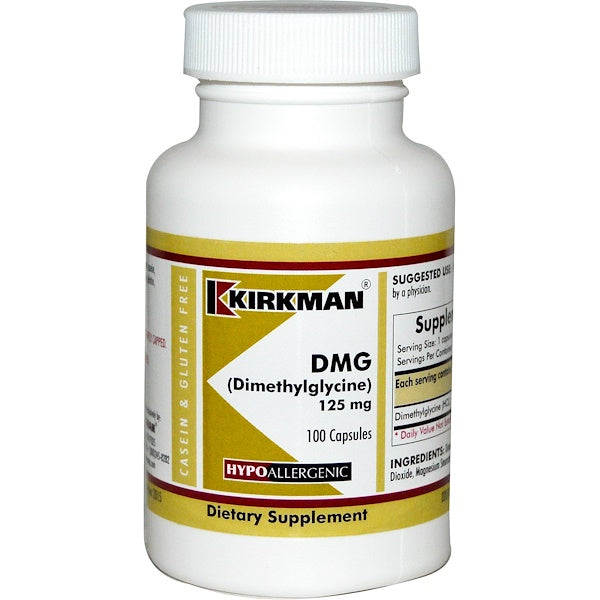 Kirkman Labs, DMG (Dimethylglycine), 125 mg, 100 Capsules