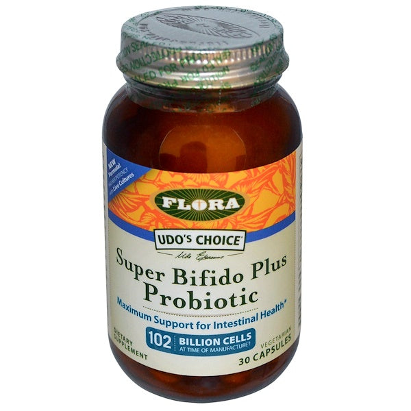 Flora, Udo's Choice, Super Bifido Plus Probiotic, 102 Billion Cells, 30 Capsules