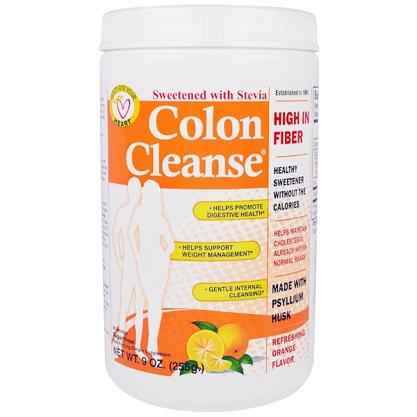 Health Plus, Colon Cleanse, Sweetened with Stevia, Refreshing Orange Flavor, 9 oz (255 g)