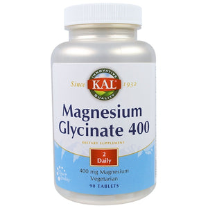 KAL, Magnesium Glycinate 400, 400 mg, 90 Tablets