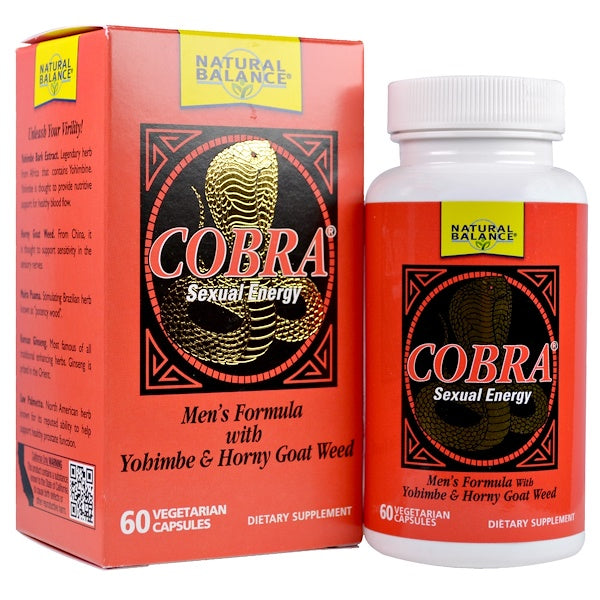 Natural Balance, Cobra Sexual Energy with Yohimbe & Horny Goat Weed, 60 Vegetarian Capsules