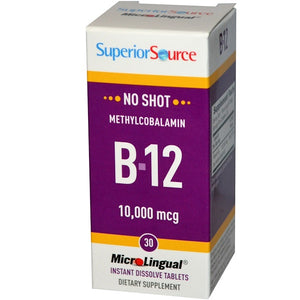 Superior Source, Methylcobalamin B-12, 10,000 mcg, 30 MicroLingual Instant Dissolve Tablets