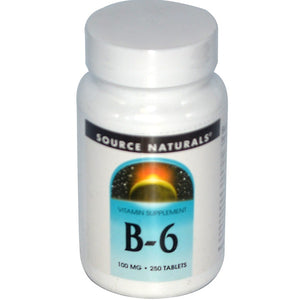 Source Naturals, B-6, 100 mg, 250 Tablets