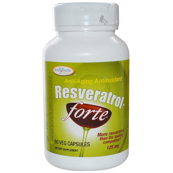 Enzymatic Therapy, Resveratrol~Forte, 125 mg, 60 Veg Capsules