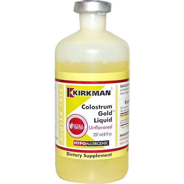 Kirkman Labs, Colostrum Gold Liquid, Hypoallergenic, Unflavored, 8 fl oz (237 ml)