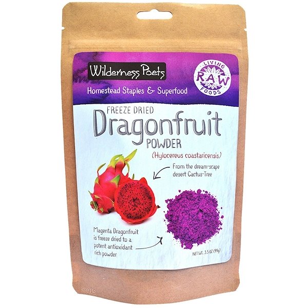 Wilderness Poets, Freeze Dried Dragon Fruit Powder, 3.5 oz (99 g)
