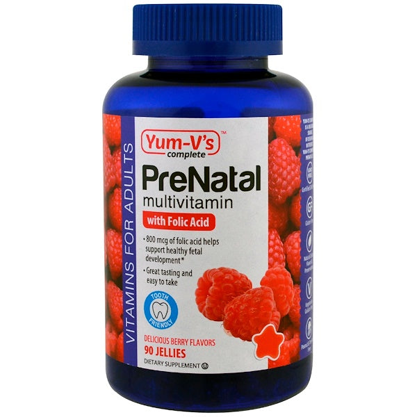 YumV's, PreNatal Multivitamin with Folic Acid, Berry Flavors, 90 Jellies