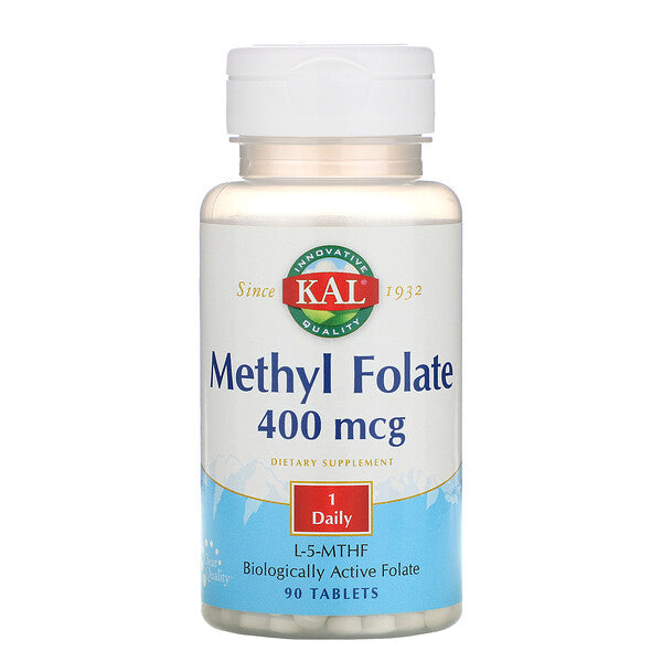 KAL, Methyl Folate, 400 mcg, 90 Tablets