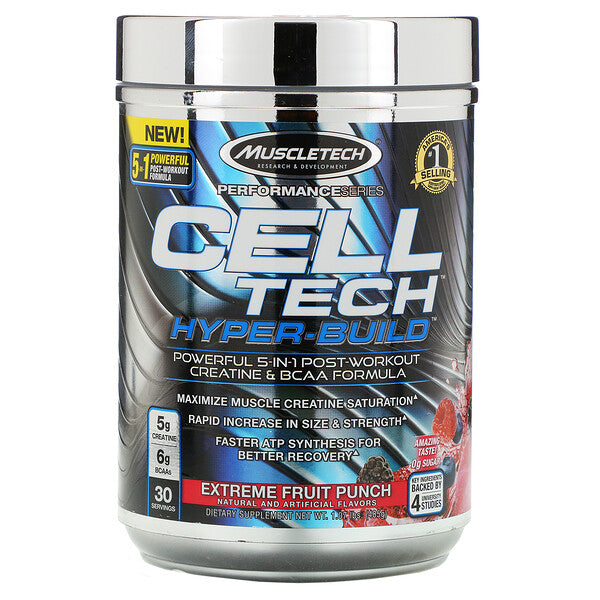 Muscletech, Performance Series, CELL-TECH HYPER-BUILD, Extreme Fruit Punch, 1.07 lbs (485 g)