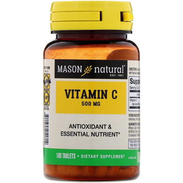 Mason Natural, Vitamin C, 500 mg, 100 Tablets