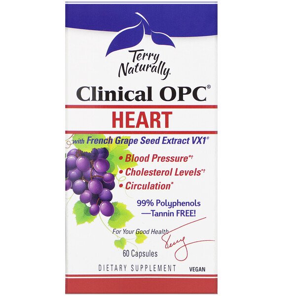 EuroPharma, Terry Naturally, Clinical OPC, Heart, 60 Capsules